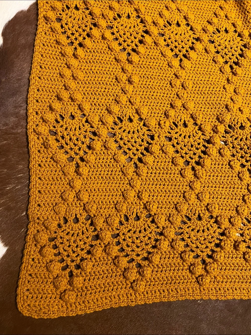 Handmade orange Crochet blanket